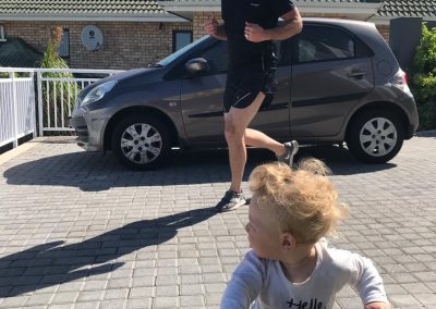 Running around the garden
